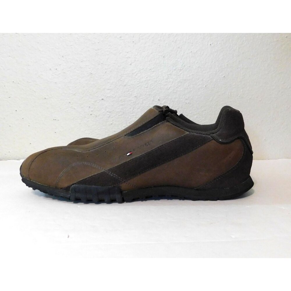 Tommy Hilfiger Leather Shoes Mens Size 10M Brown Slip-On Rubber Sole - Picture 4 of 10